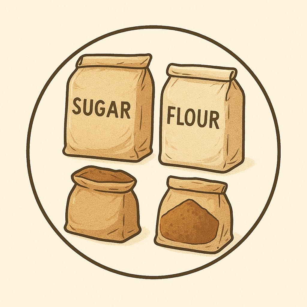 Grundlegende Zutaten für Süßwaren